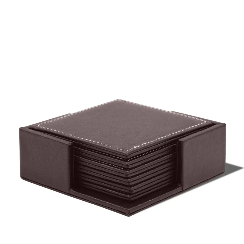 Desk Mat Leather - 6 pezzi/set sottobicchieri in pelle da