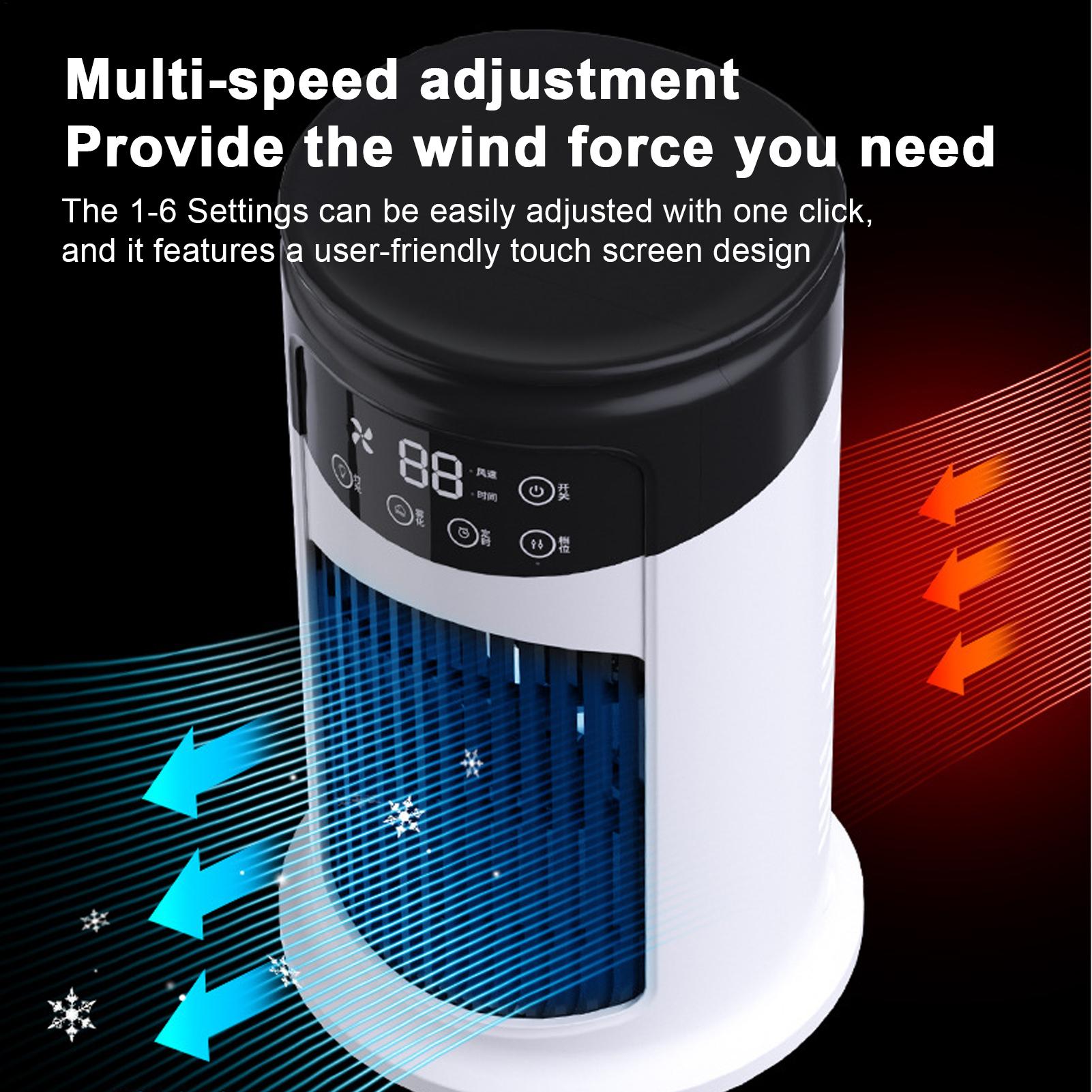Usb Desk Fan - Ventilatore Condizionatore Portatile 6 Velocità Umidificatore