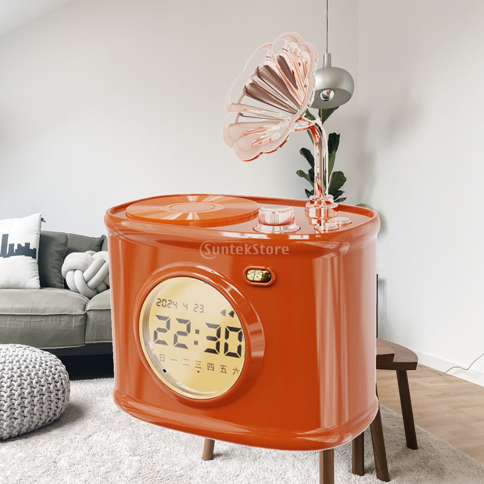Home Office With Two Desks - Sveglia Creativa Retrò con Altoparlante Bluetooth