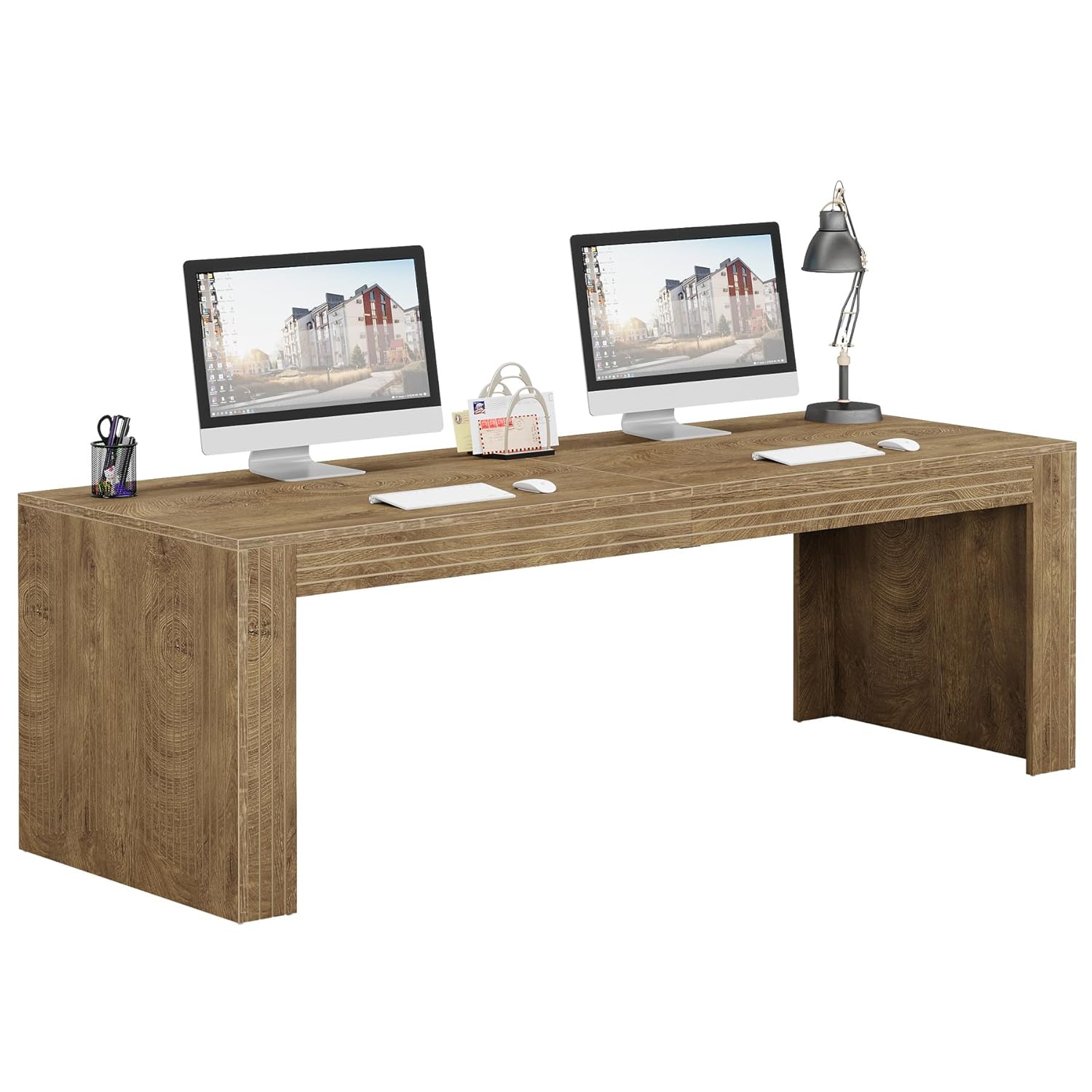 Home Office With Two Desks - # Scrivania per Computer Extra Lunga