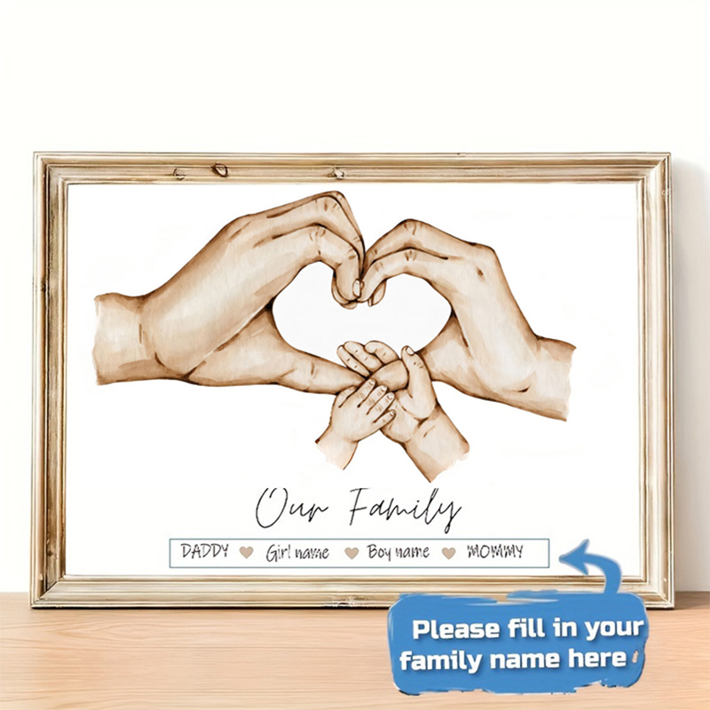 Home Office Photos - Personalizzato personalizzato famiglia mano poster nome