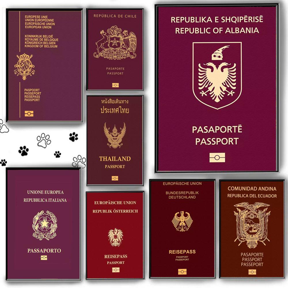 Home Office Passport - Poster per passaporti con sfondo rosso,