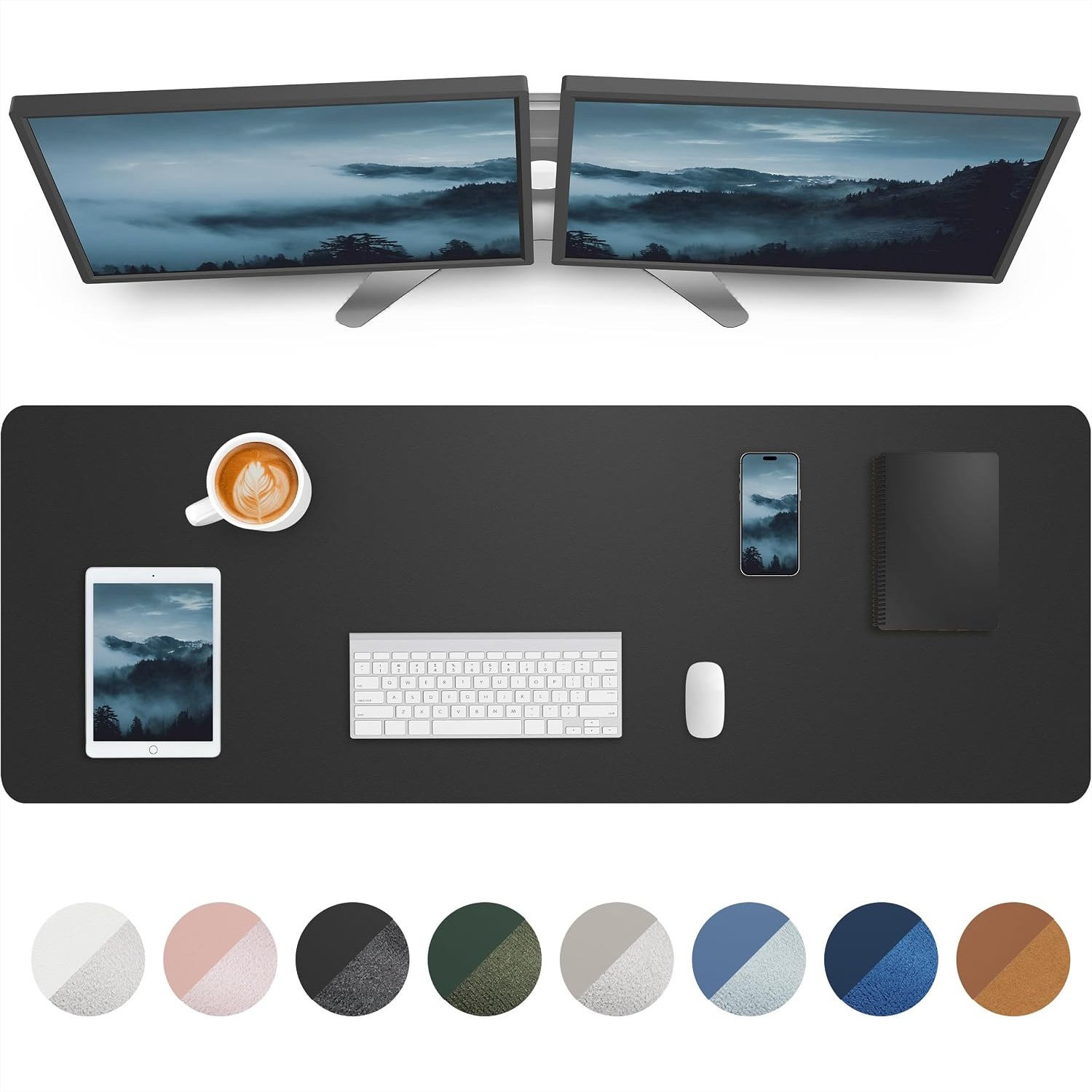 Desk Mat Leather - Tappetino da scrivania grande 55x17 pollici,