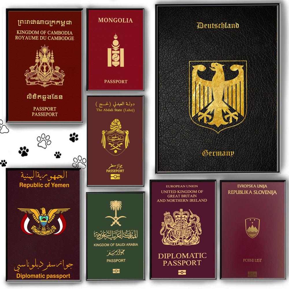 Home Office Passport - Poster per passaporti con sfondo rosso