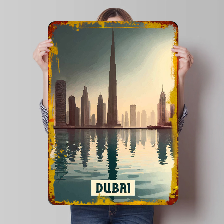 Home Office Dubai - Dubai Skyline al tramonto Arte da
