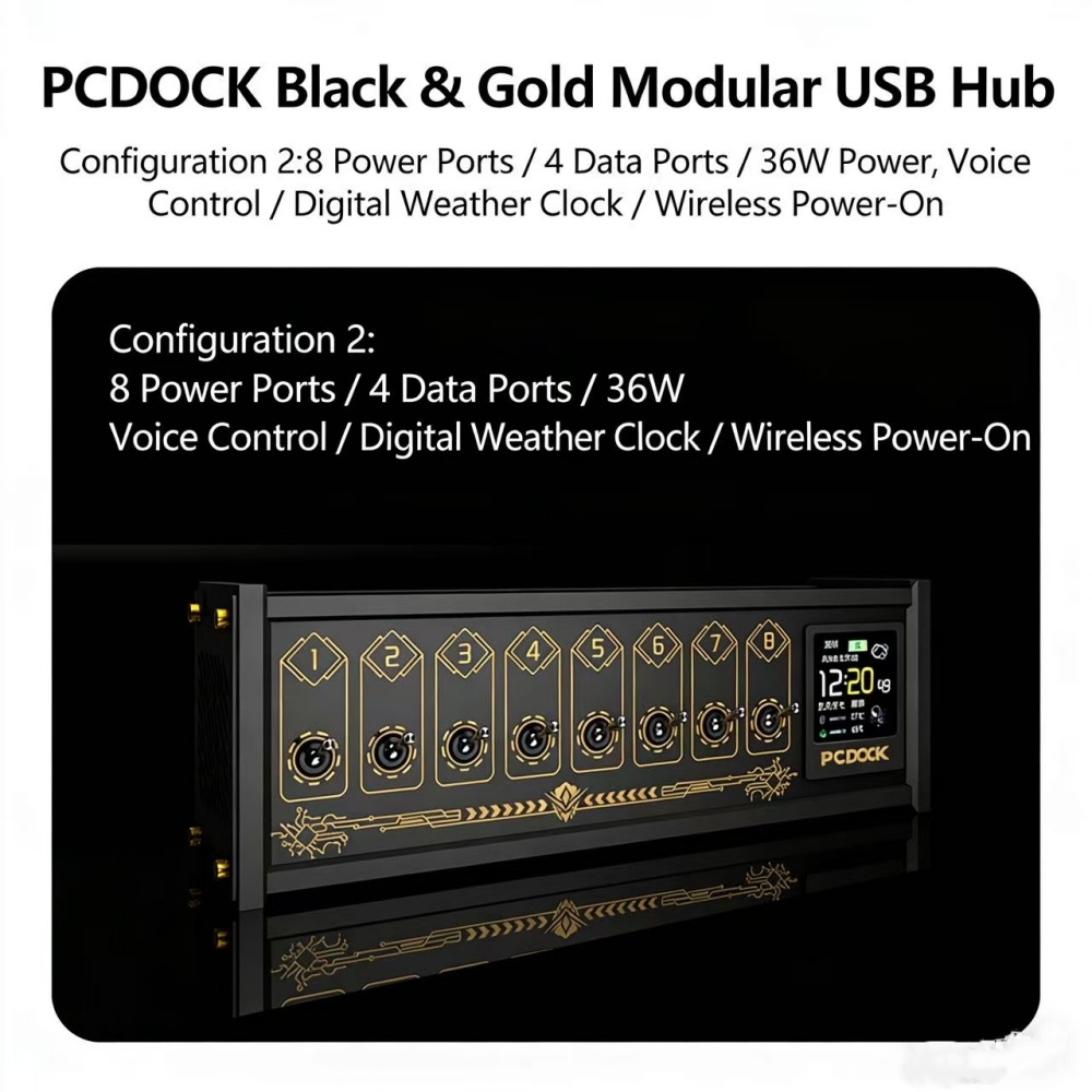 Power Strip Desk - Multipresa da Scrivania PCDOCK con Interruttore,