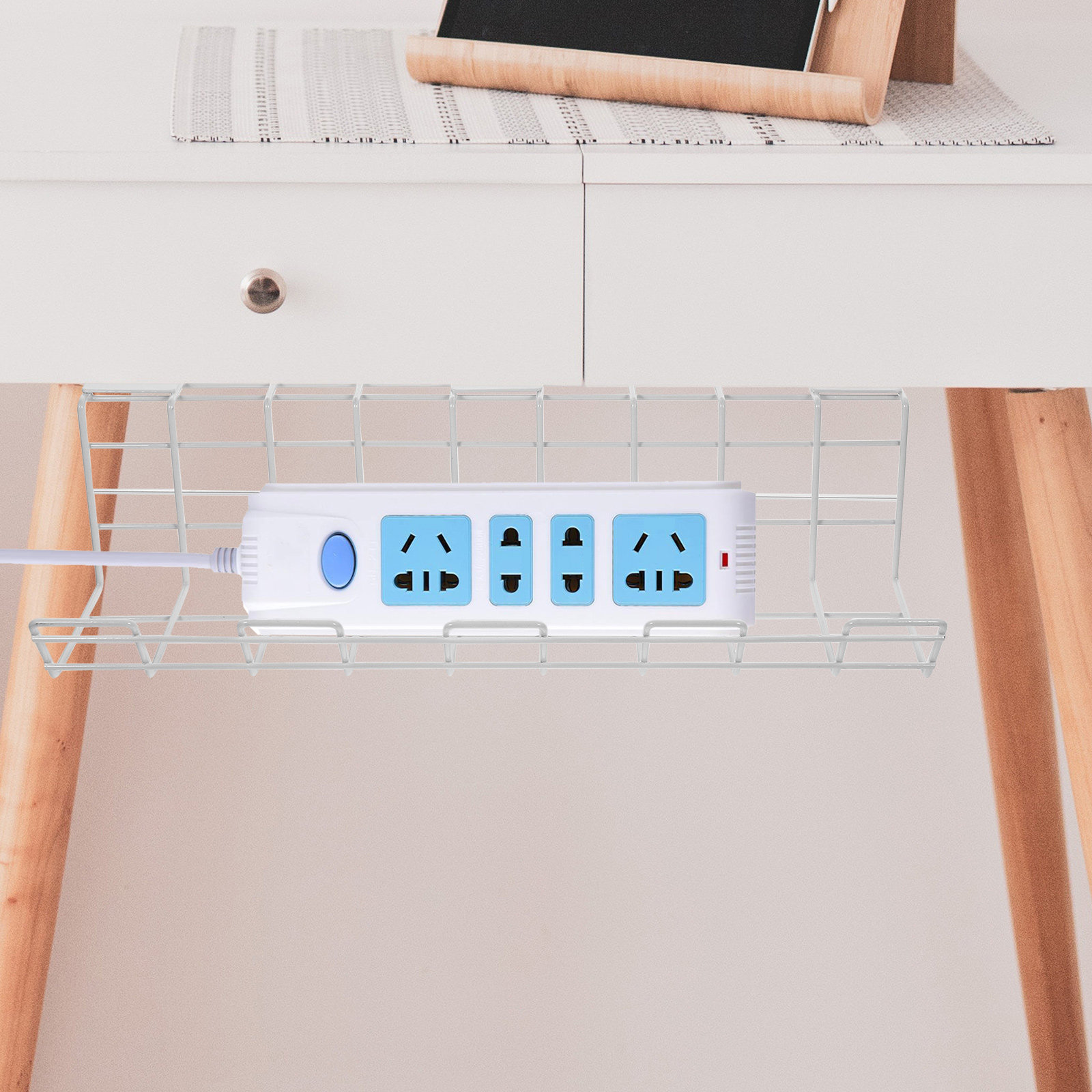 Power Strip Desk - 2 Pezzi Organizzatori per Cavi Sotto