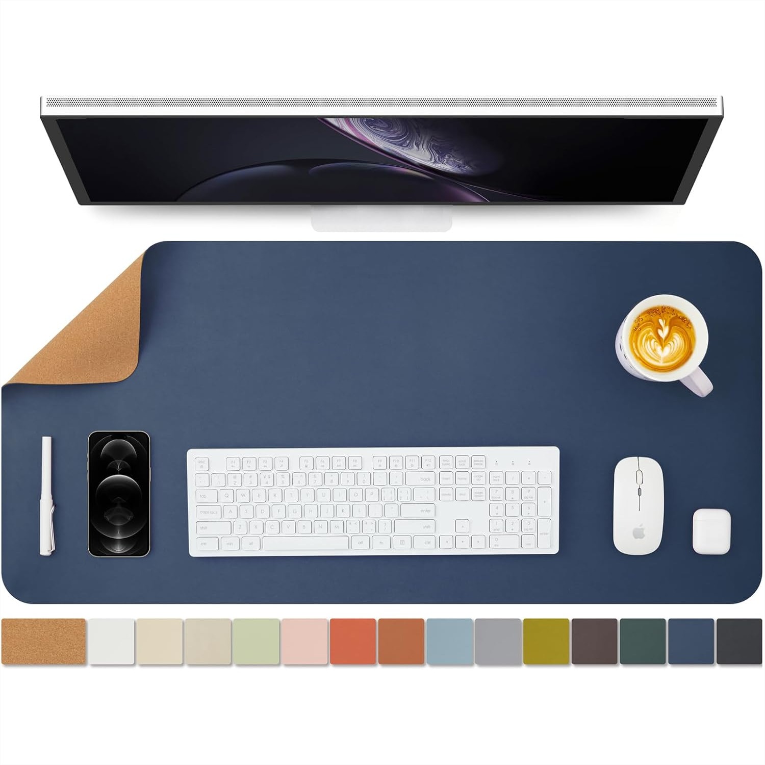 Desk Mat Leather - Tappetino da Scrivania in Sughero a