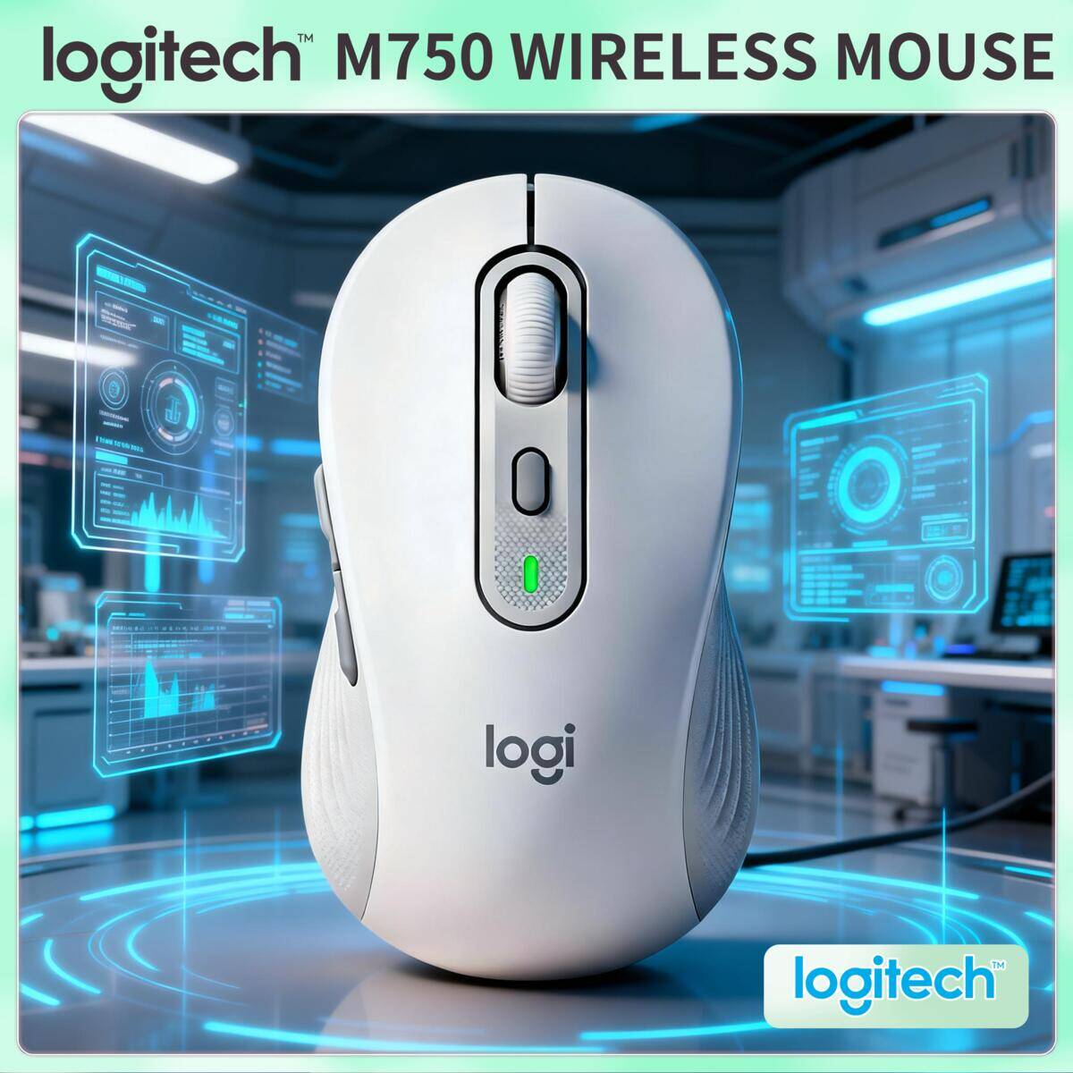 Home Office For Mac - Logitech M750 Mouse wireless Design ergonomico