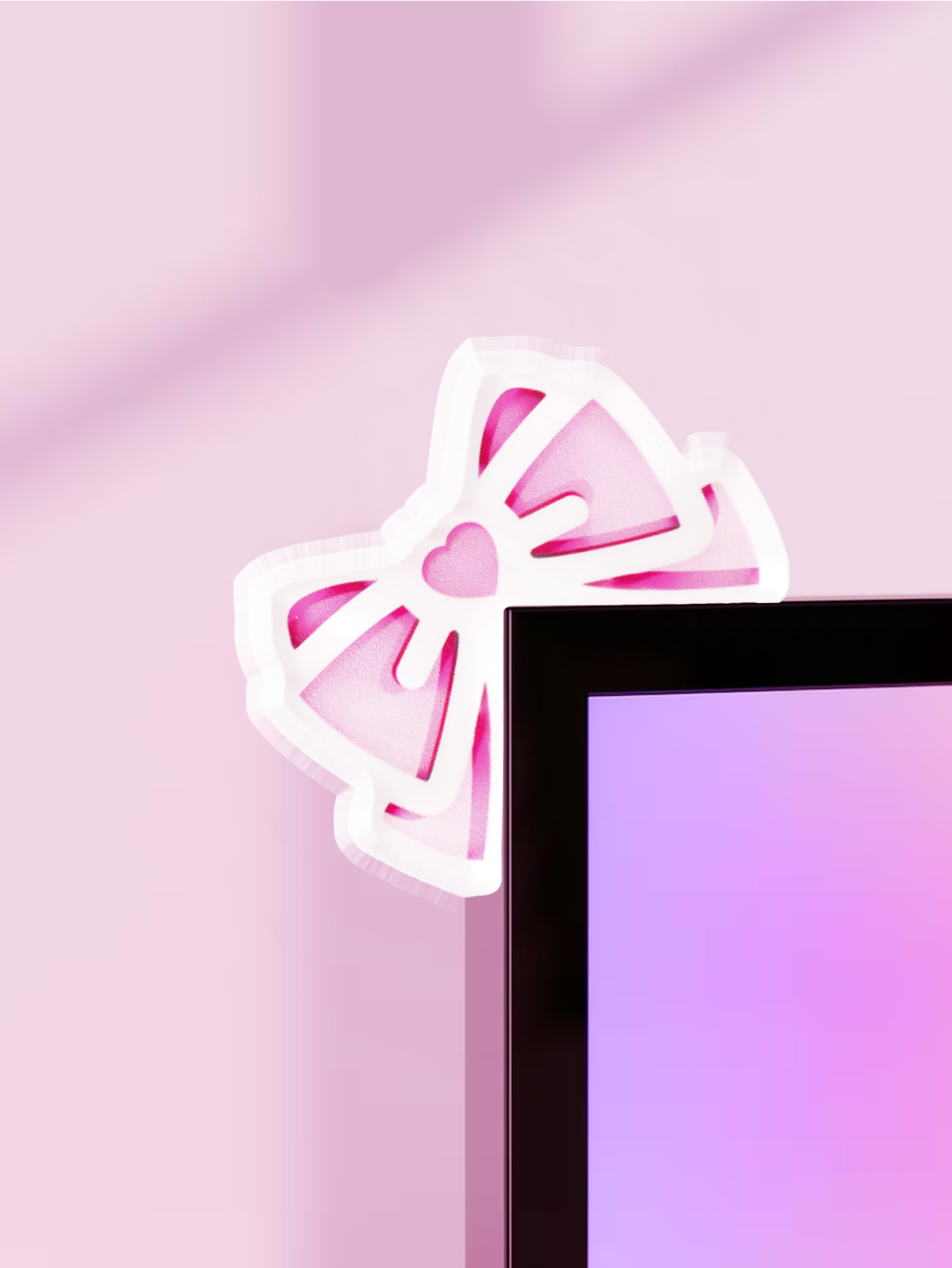 Home Office Programmer - Decorazione per monitor con fiocco Kawaii