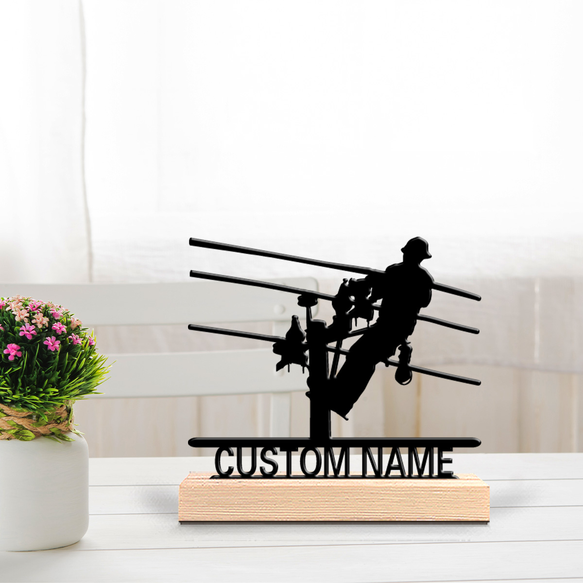 Home Office Room - Statua in Metallo Personalizzata per Elettricisti,