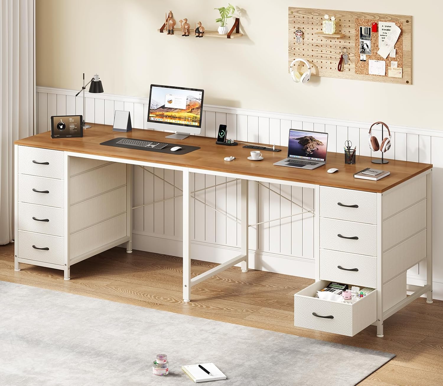 Home Office With Two Desks - Scrivania per 2 Persone con 8