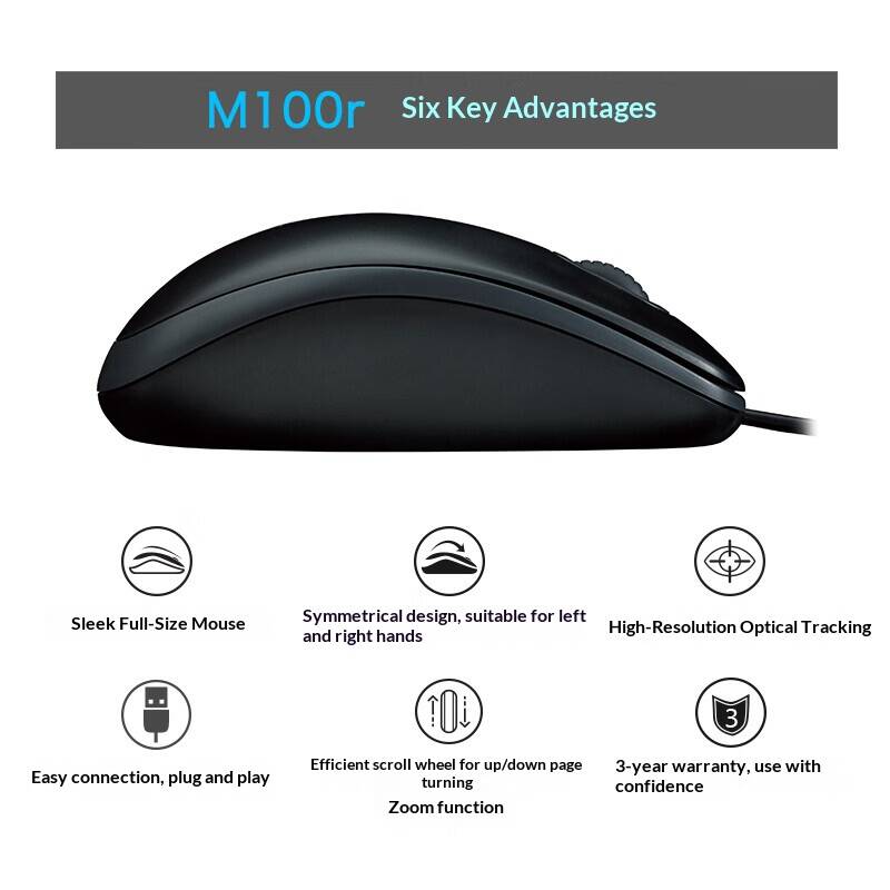 Mouse USB Cablato Logitech M10 - Home Office For Mac recensione e prezzo