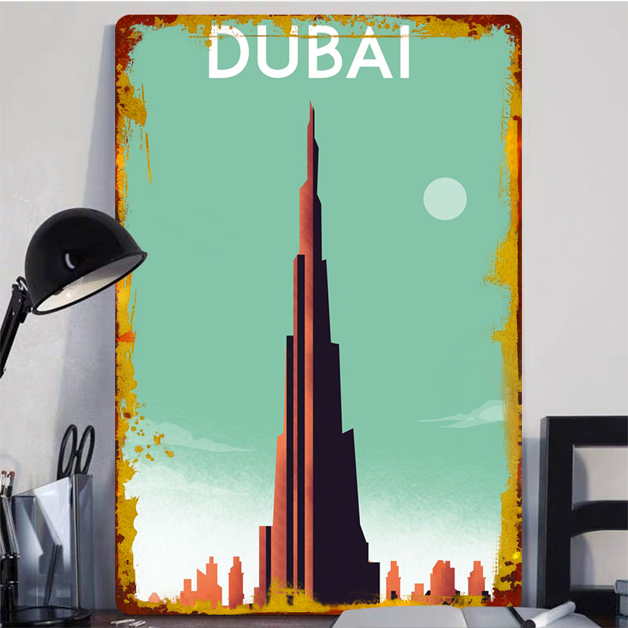 Dubai Skyline Wall Art in meta - Home Office Dubai recensione e prezzo