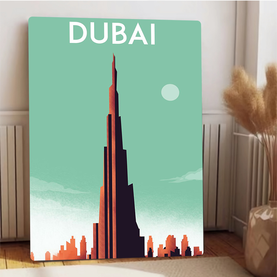 Dubai Skyline Wall Art in meta - Home Office Dubai recensione e prezzo