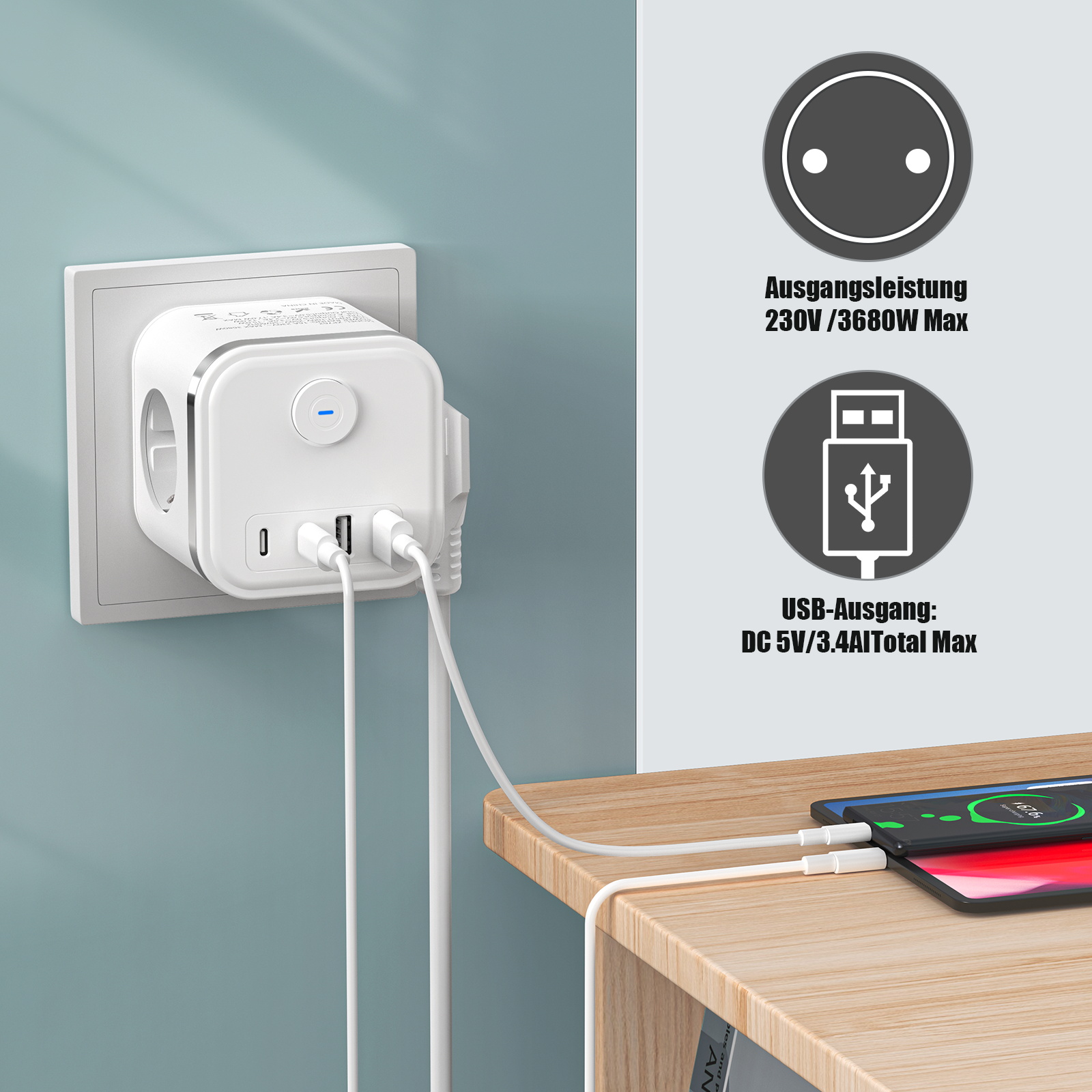 Adattatore multiplo per presa  - Power Strip Desk recensione e prezzo