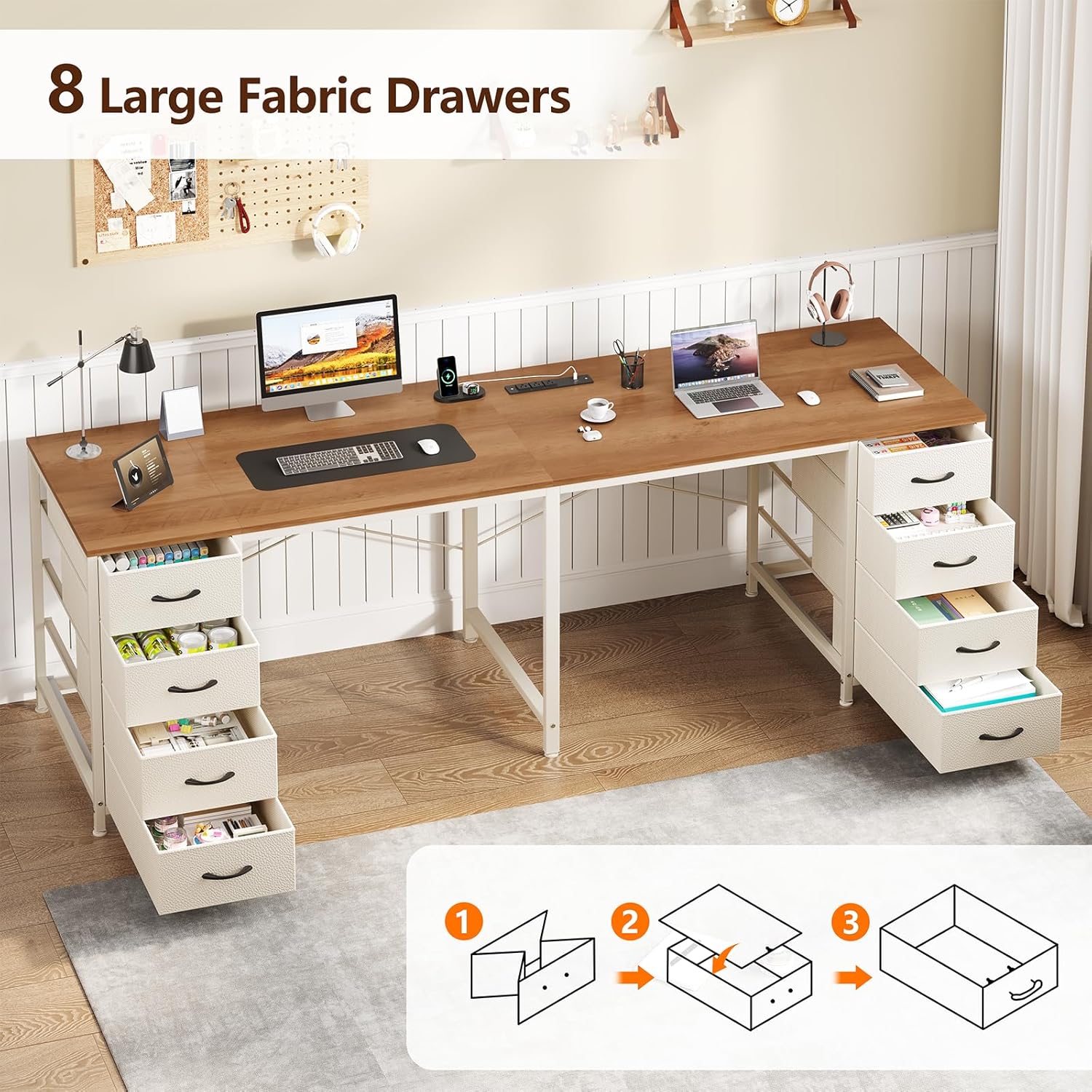 Scrivania per 2 Persone con 8  - Home Office With Two Desks recensione e prezzo