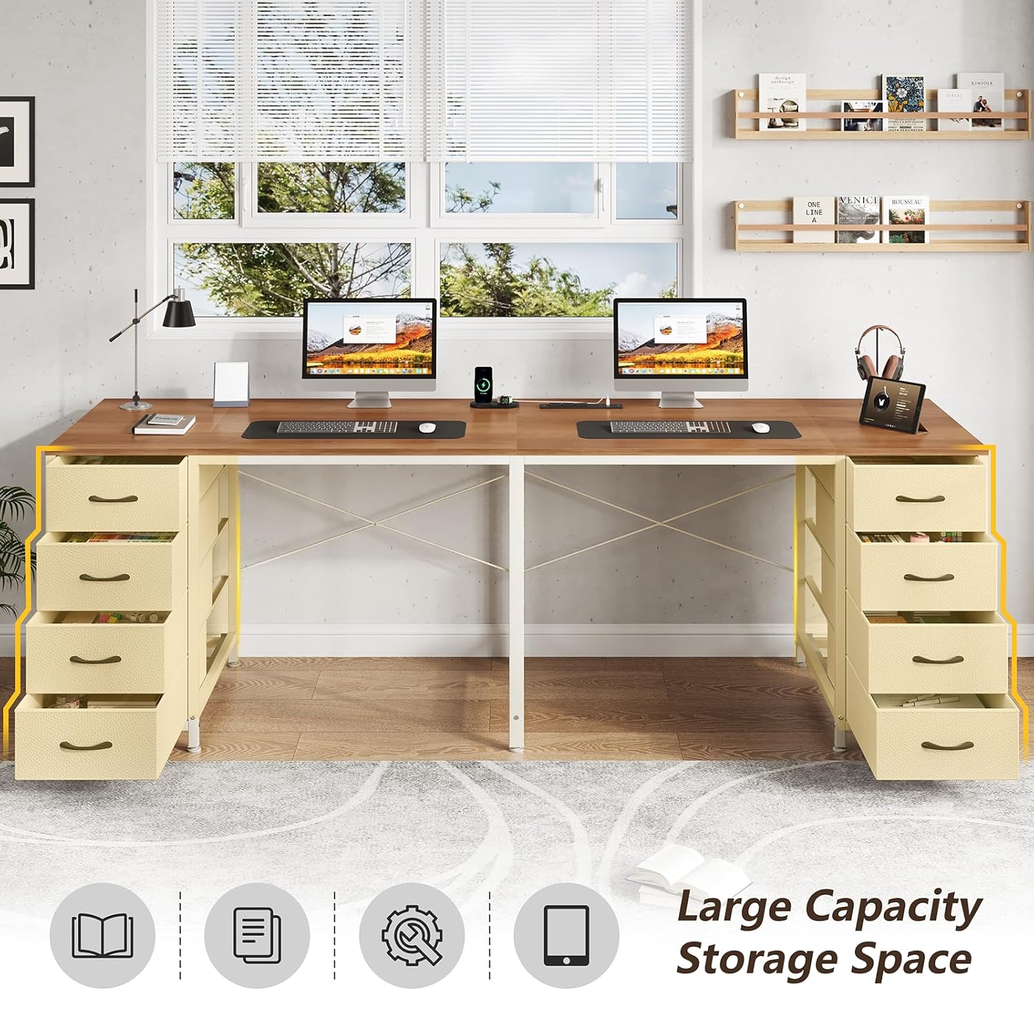 Scrivania per 2 Persone con 8  - Home Office With Two Desks recensione e prezzo